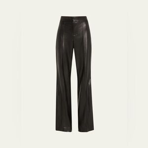 EUC Alice + Olivia Dylan High-Waist Faux-Leather Pants Black - No Size Tag